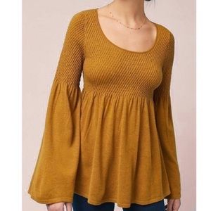 3/35 Knitted & Knotted blouse with bell sleeves